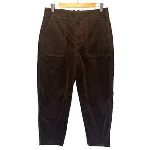 Banana Republic Relaxed Chocolate Brown Corduroy Barrel Leg Pant - size 10